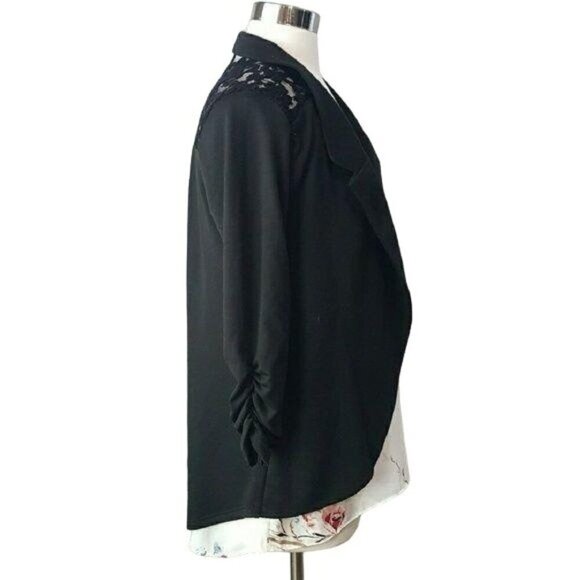 MOA MOA‎ Black Blazer with Lace Back Detail Women's Size S - Picture 5 of 8